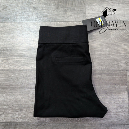 Jones New York Signature Pull On Straight Leg Pants Black NWT Size M