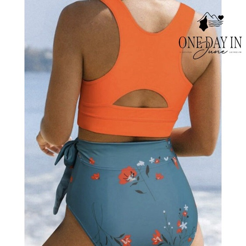 Dokotoo Crop Top High Waist Bikini Swimsuit Size M
