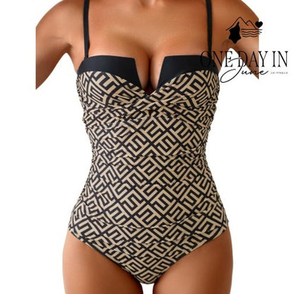 Eomenie Molded Cup Tie Back One Piece Swimsuit Size M
