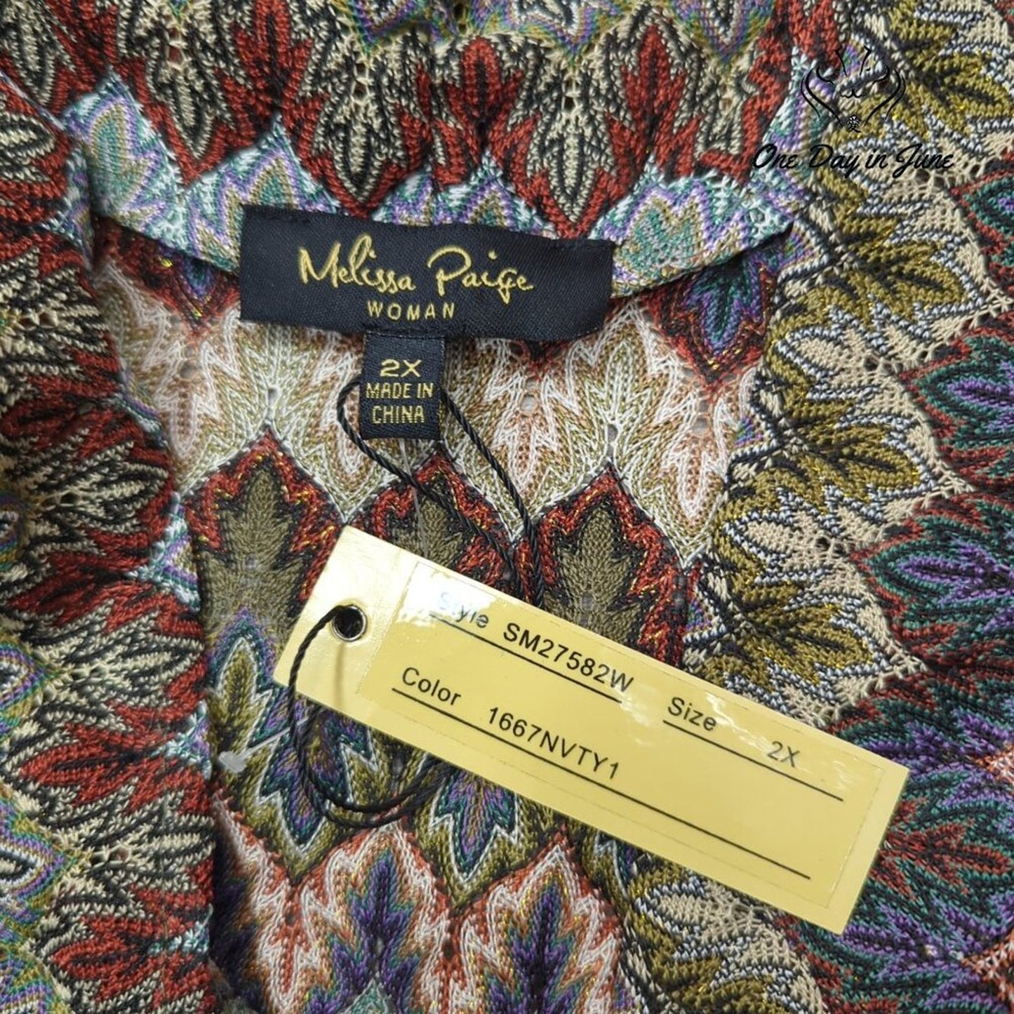 Melissa Paige Long Sleeve Top Size 2X