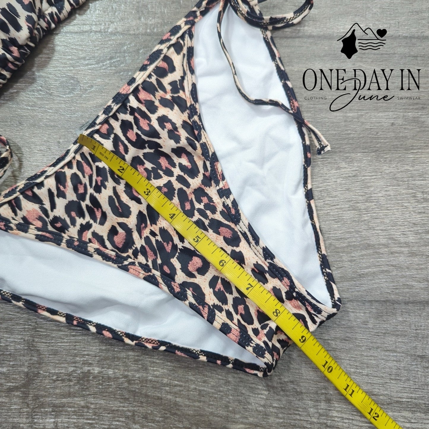 Suvimuga Adjustable Triangle Tie Side Bikini Swimsuit Size L