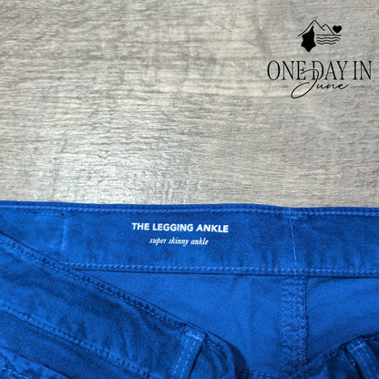 AG Adriano Goldschmied The Legging Ankle Blue Velveteen Jeans NWT Size 4 (27)