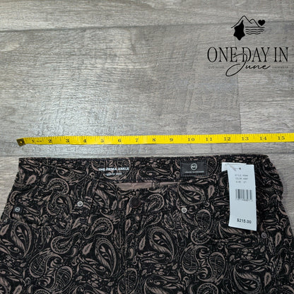 AG Adriano Goldschmied Prima Ankle Velvet Paisley Cigarette Jeans NWT Size 4