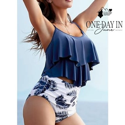 Adisputent High Waist Flounce Bikini Swimsuit Size M