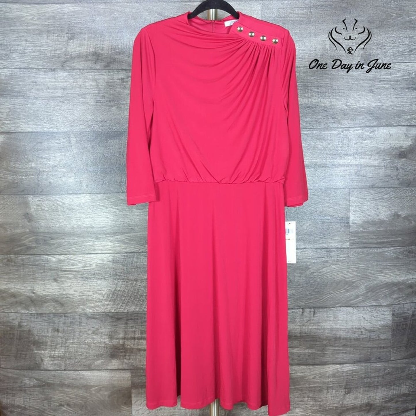 London Style Long Sleeve Midi Dress Size 12