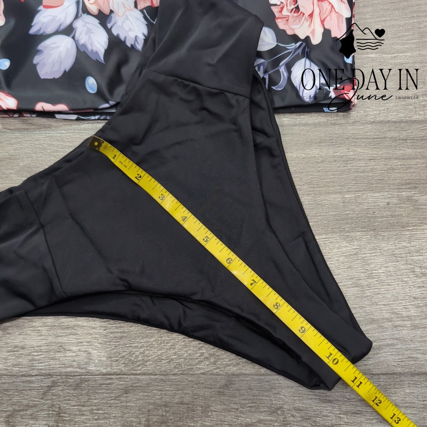 Zaful Bandeau Floral High Cut Bikini Swimsuit Size M