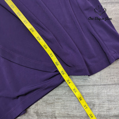 Connected Apparel Ruched Cowl Neck Sheath Dress Eggplant Purple NWT Size 6