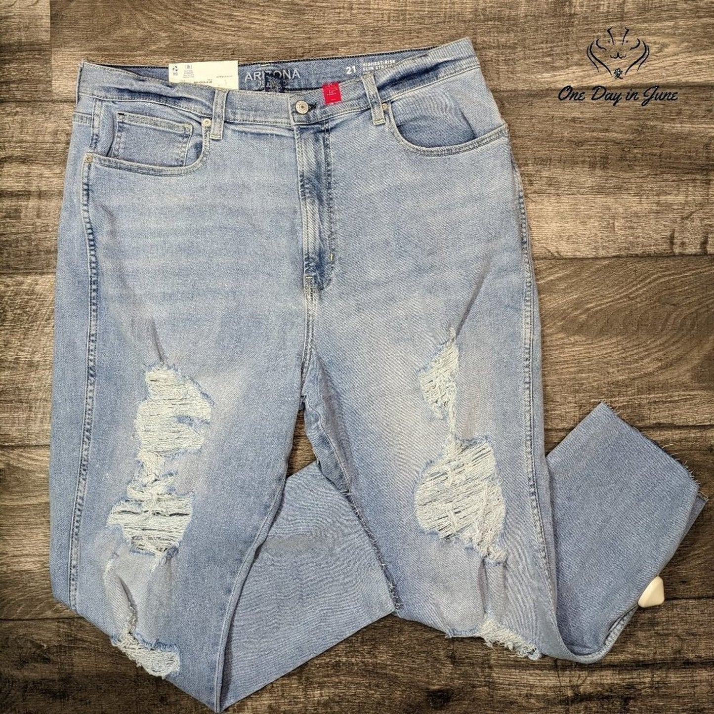 Arizona Jean Co. Juniors Highest Rise Slim Straight Size 21