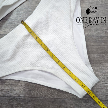 Aleumdr Textured Crop Bikini Swimsuit Size M