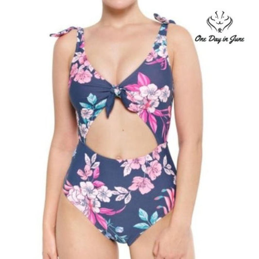 Arizona Jean Co. Blue Floral Juniors One Piece Size L