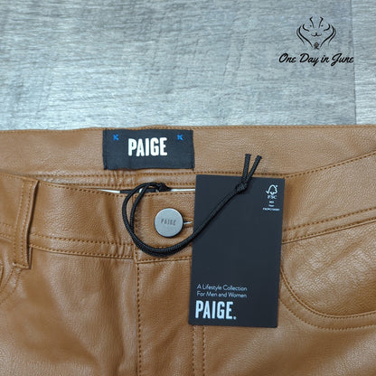Paige Claudine Ankle Flare Faux Leather Pants Size 27 (4)