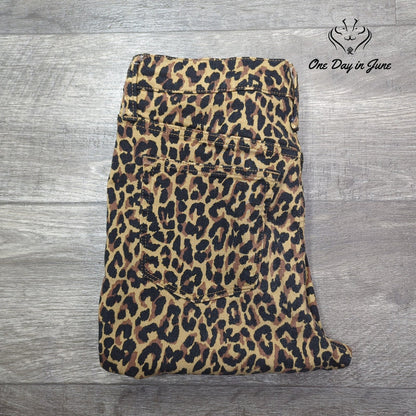 J.Crew 9 Inch High Rise Skinny Jeans Leopard Print Button Fly Size 28 (6)