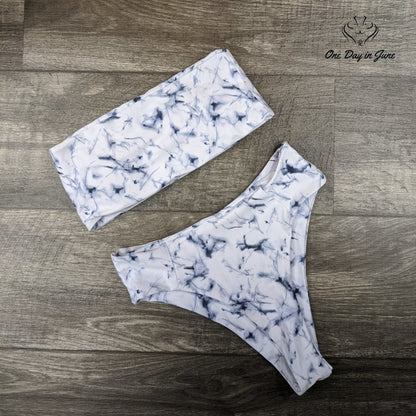 SweatyRocks Sexy High Waist Wrap Bandeau Bikini Size S