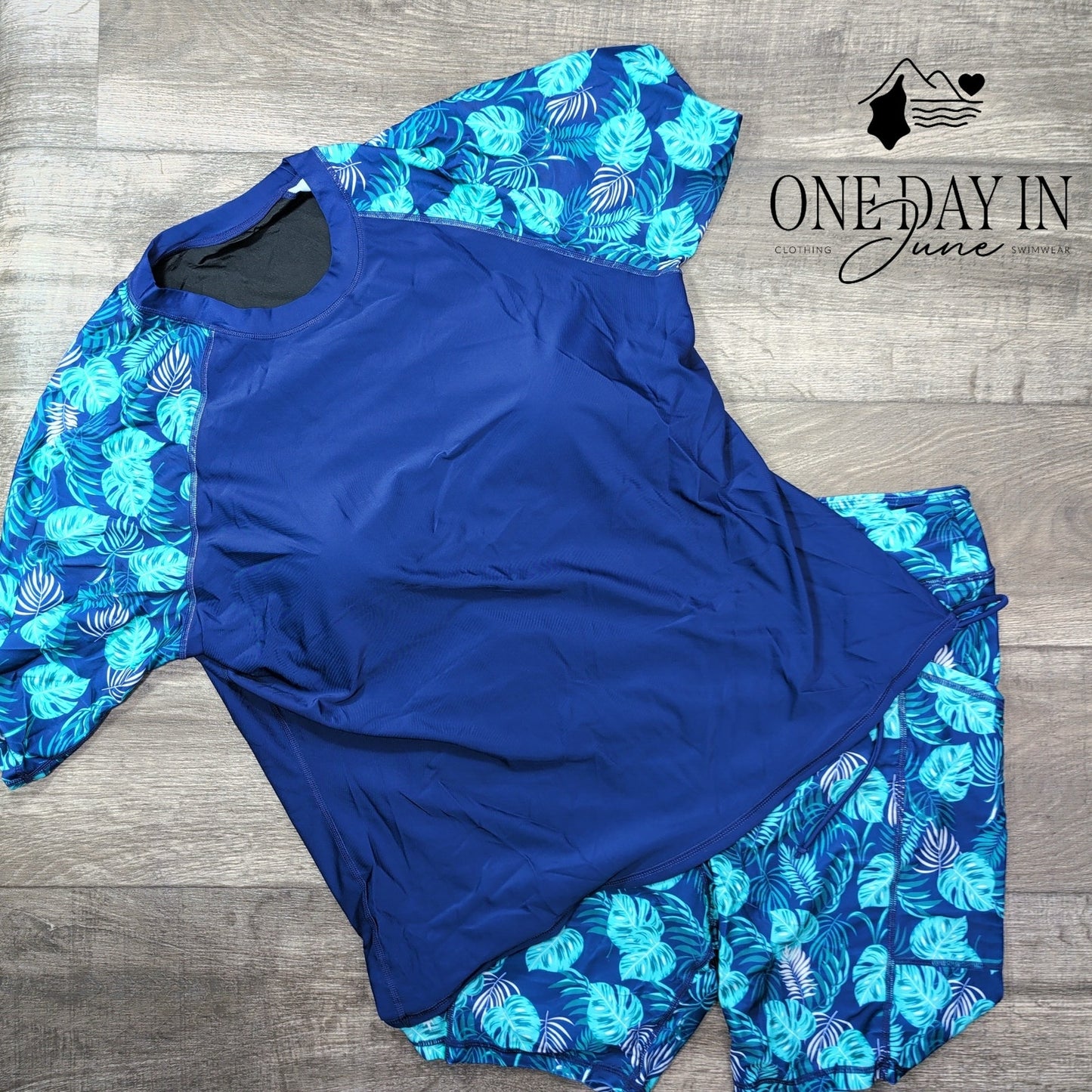 Tournesol Rashguard Boyshort Tankini Swimsuit Size 2XL