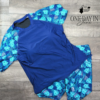 Tournesol Rashguard Boyshort Tankini Swimsuit Size 2XL