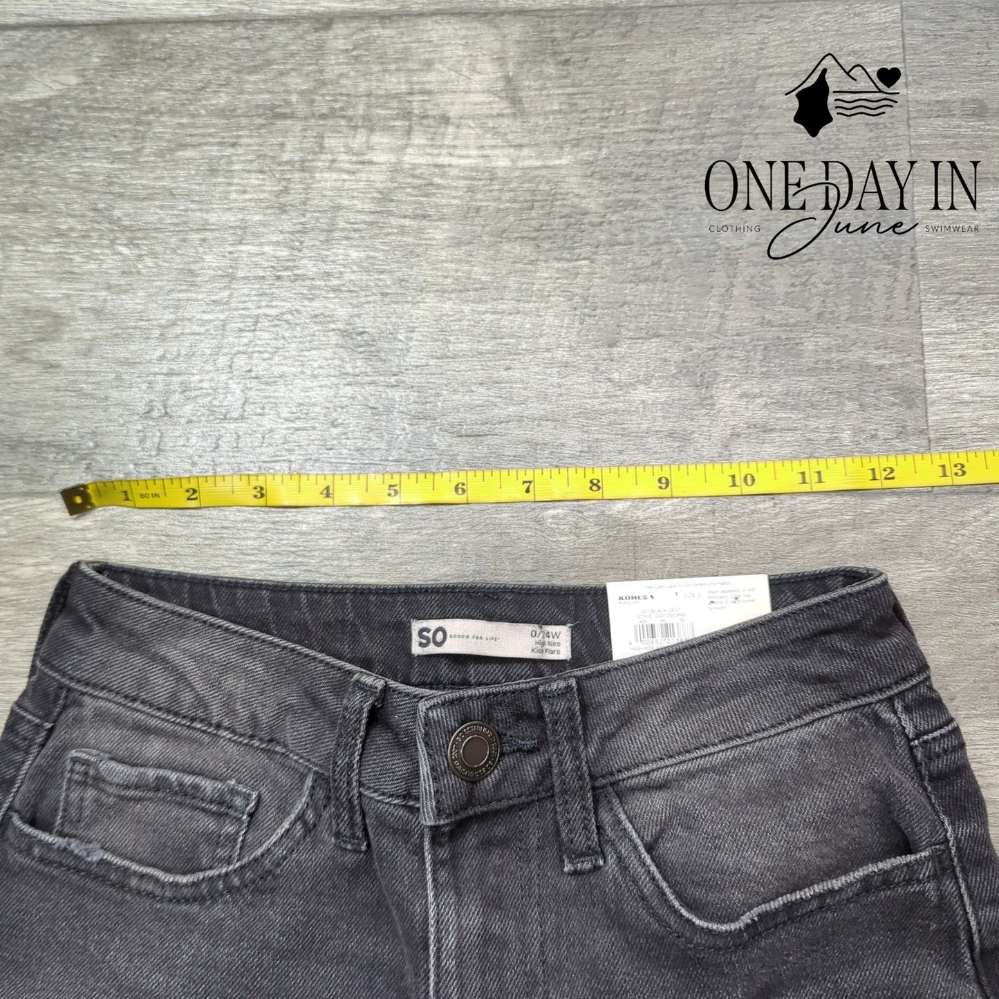 SO Distressed High Rise Kick Flare Jeans Size 0