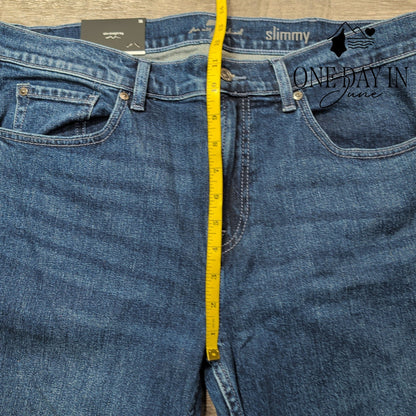 7 For All Mankind Slimmy Slim Straight Leg Jeans Blue NWT Size 36X33