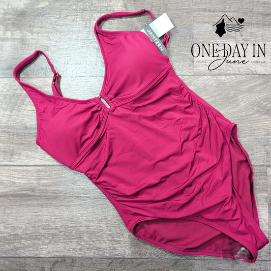 Jantzen Ring Front One Piece Swimsuit Size 8