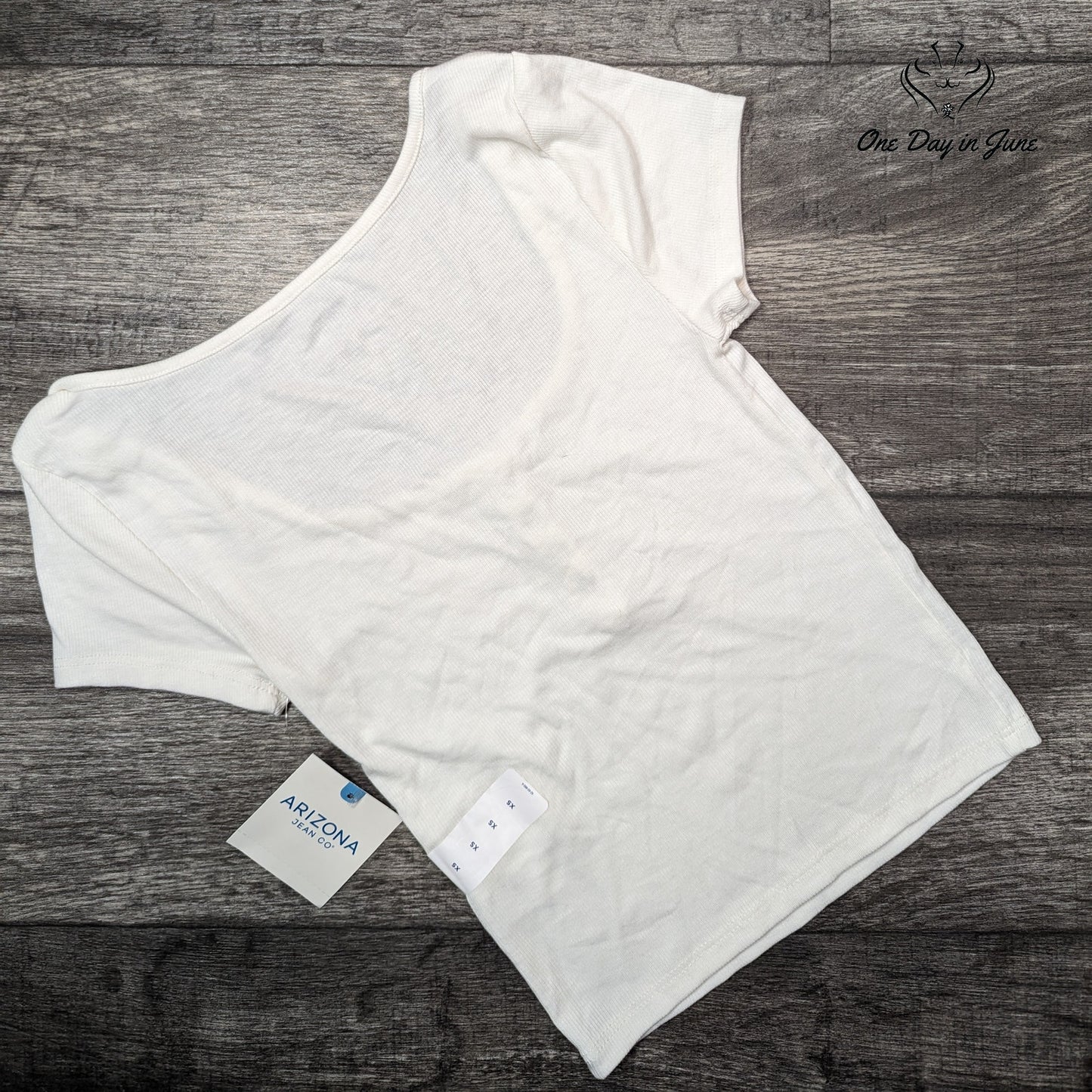 Arizona Jean Co. Ribbed Short Sleeve Crop Top Size XS