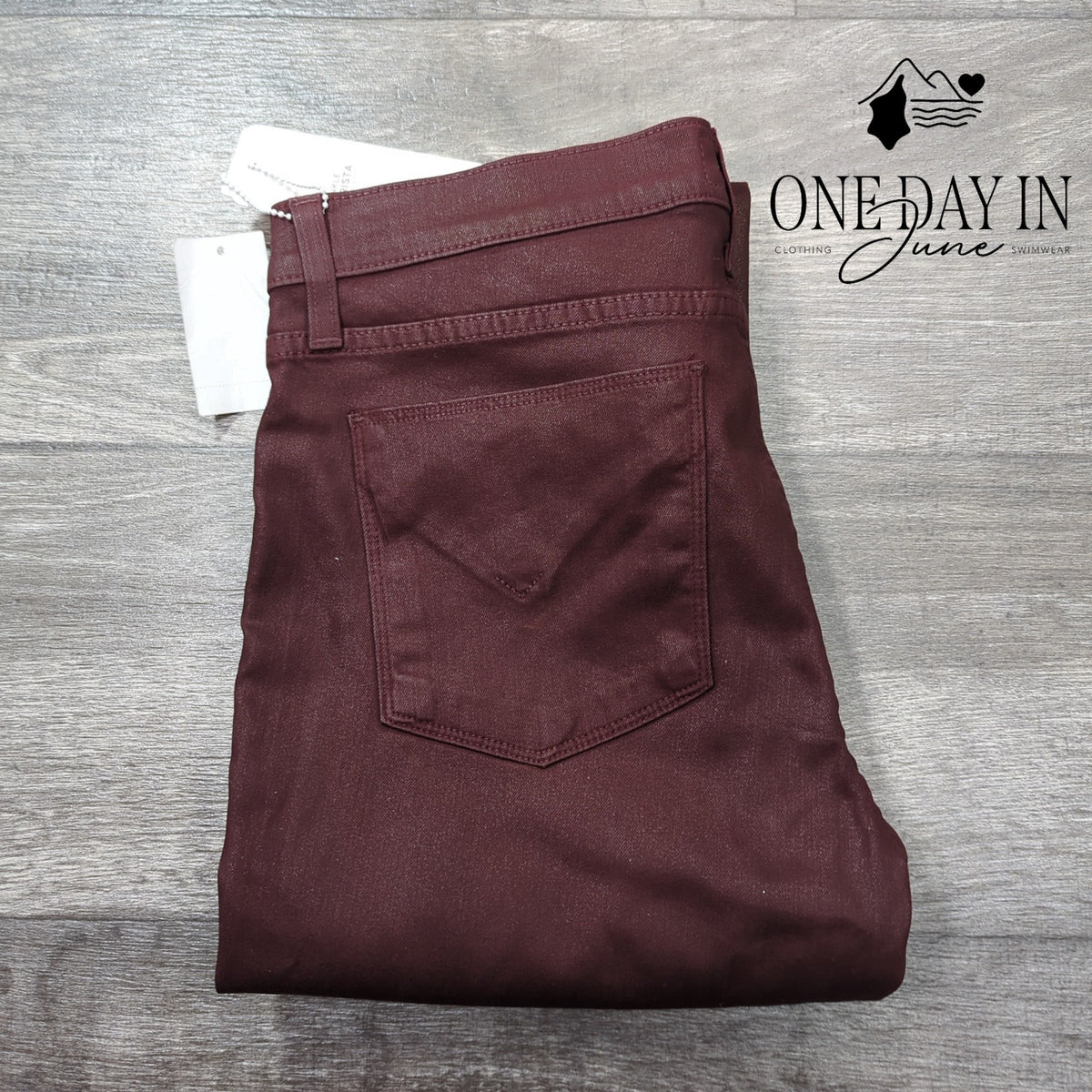 Hudson Krista Ankle Super Skinny Coated Rowe Burgundy NWT Size 10 (30)