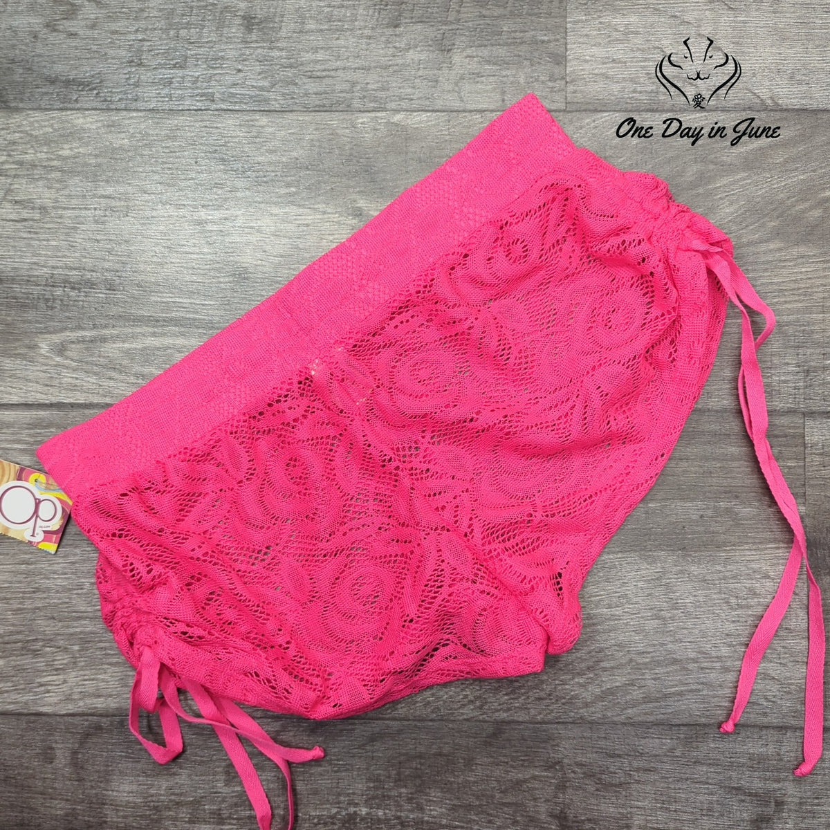 OP Ocean Pacific Lace Boardshort Swim Cover Up Hot Pink NWT Size L