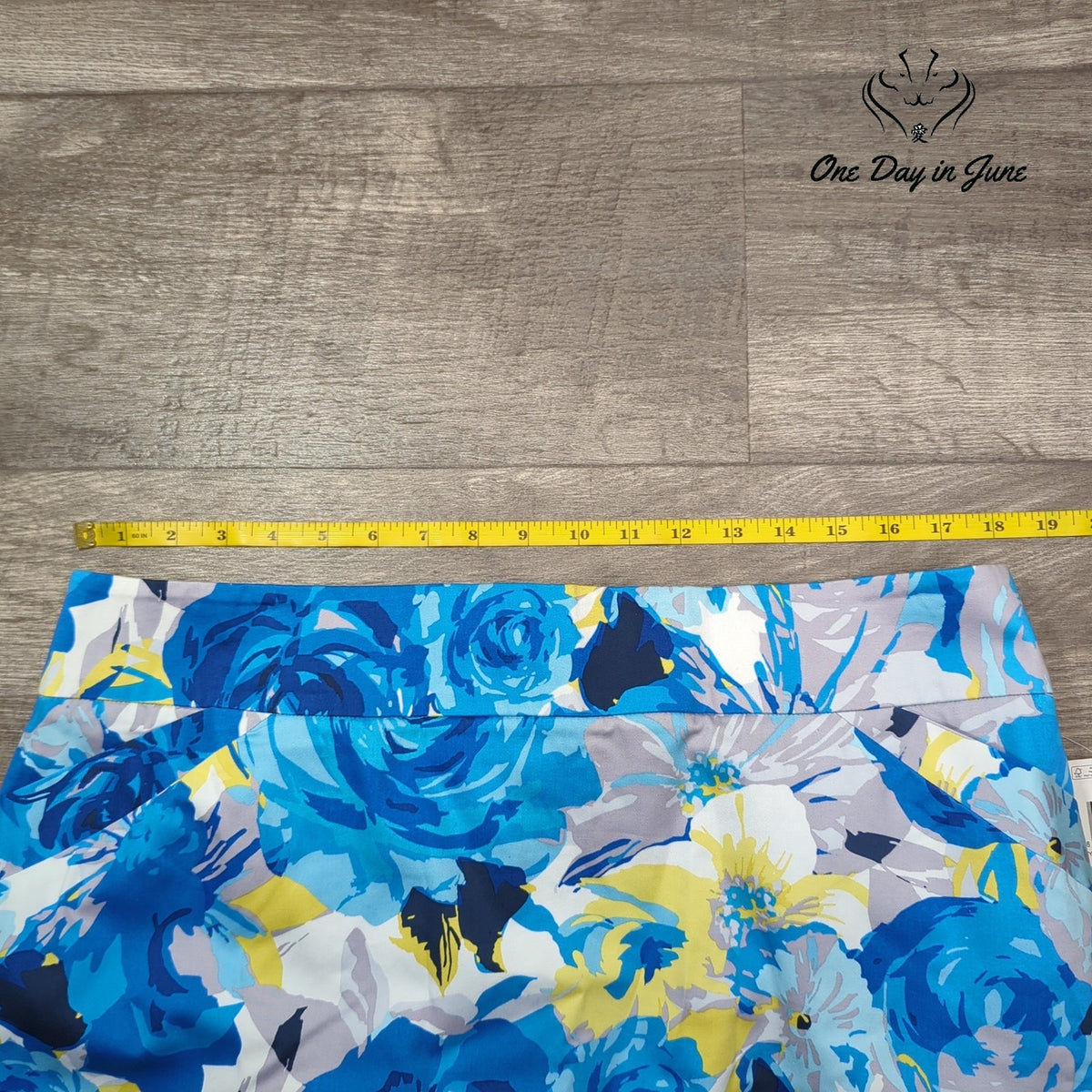 Charter Club Blue Belle Floral Mini Skirt Blue Yellow White NWT Size 16