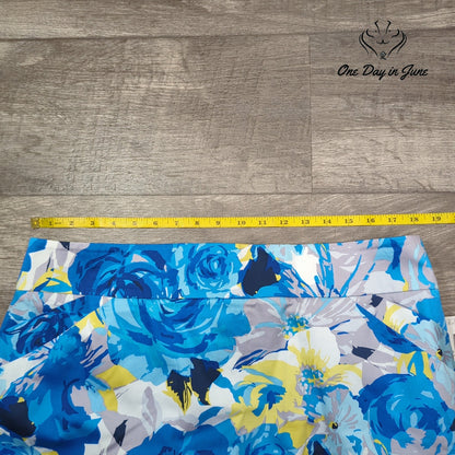 Charter Club Blue Belle Floral Mini Skirt Blue Yellow White NWT Size 16