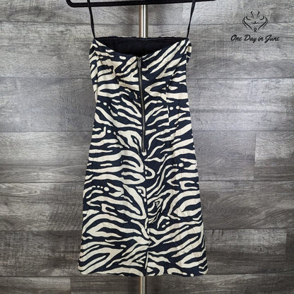 The Limited Strapless Zebra Print Lined Mini Dress Size 2