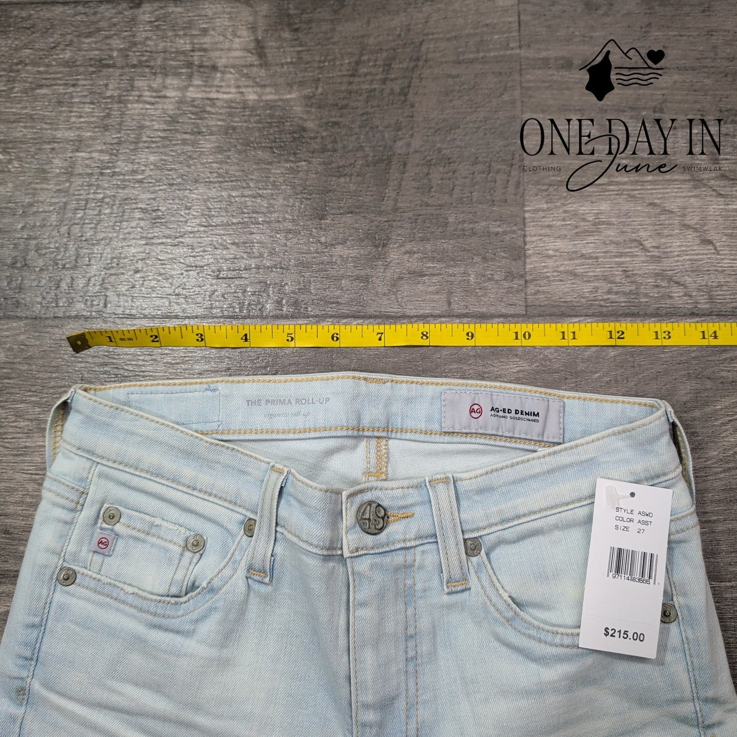 AG Adriano Goldschmied The Prima Roll Up Straight Jeans Size 4 (27)