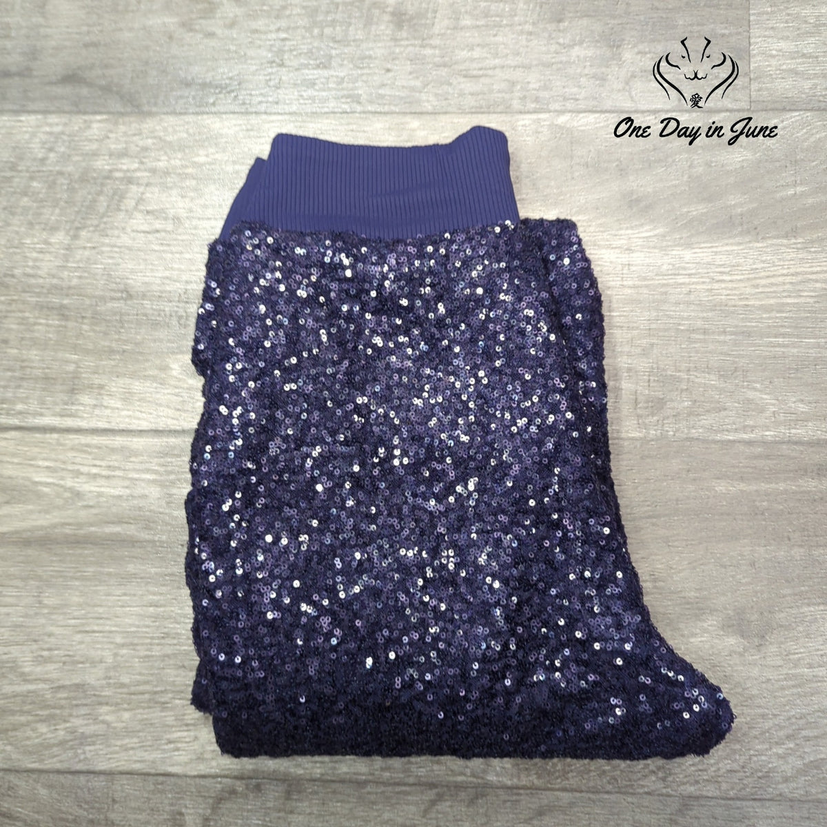 Susana Monaco Sequin Drawstring Jogger Pants Thunder Blue Size XS
