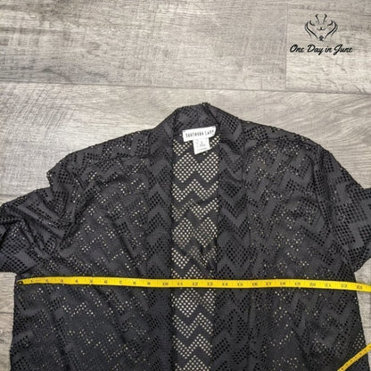 Southern Lady Women's Long Sleeve See Through Cover Up Shawl Top Size 4