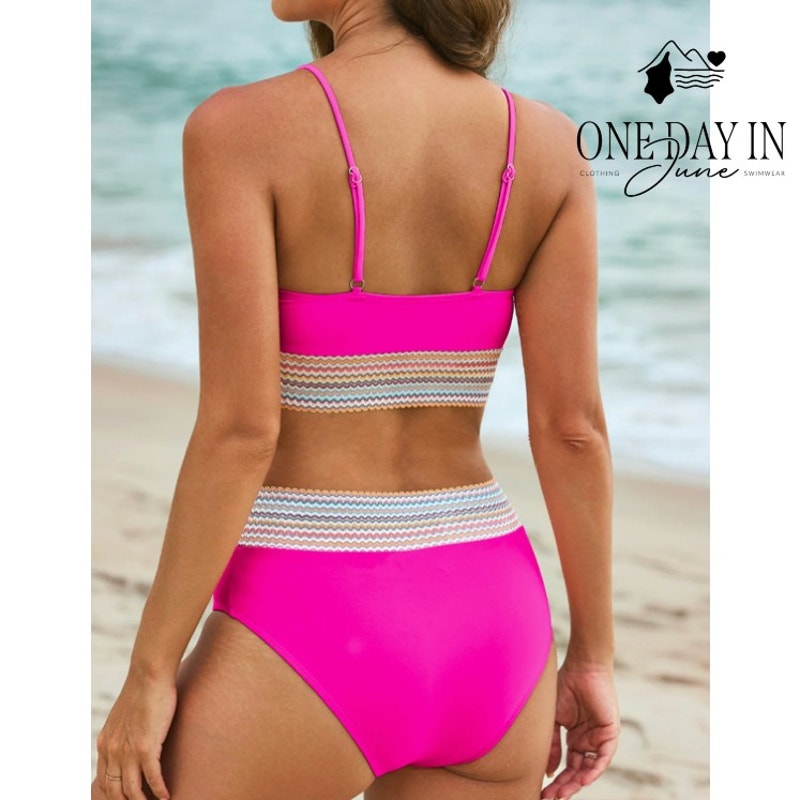 Blooming Jelly Crop Bikini Swimsuit Size M