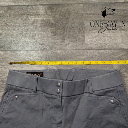 Ariat Riding Breeches Gray Suede Knee Patch Equestrian Pants Size 16 (32)