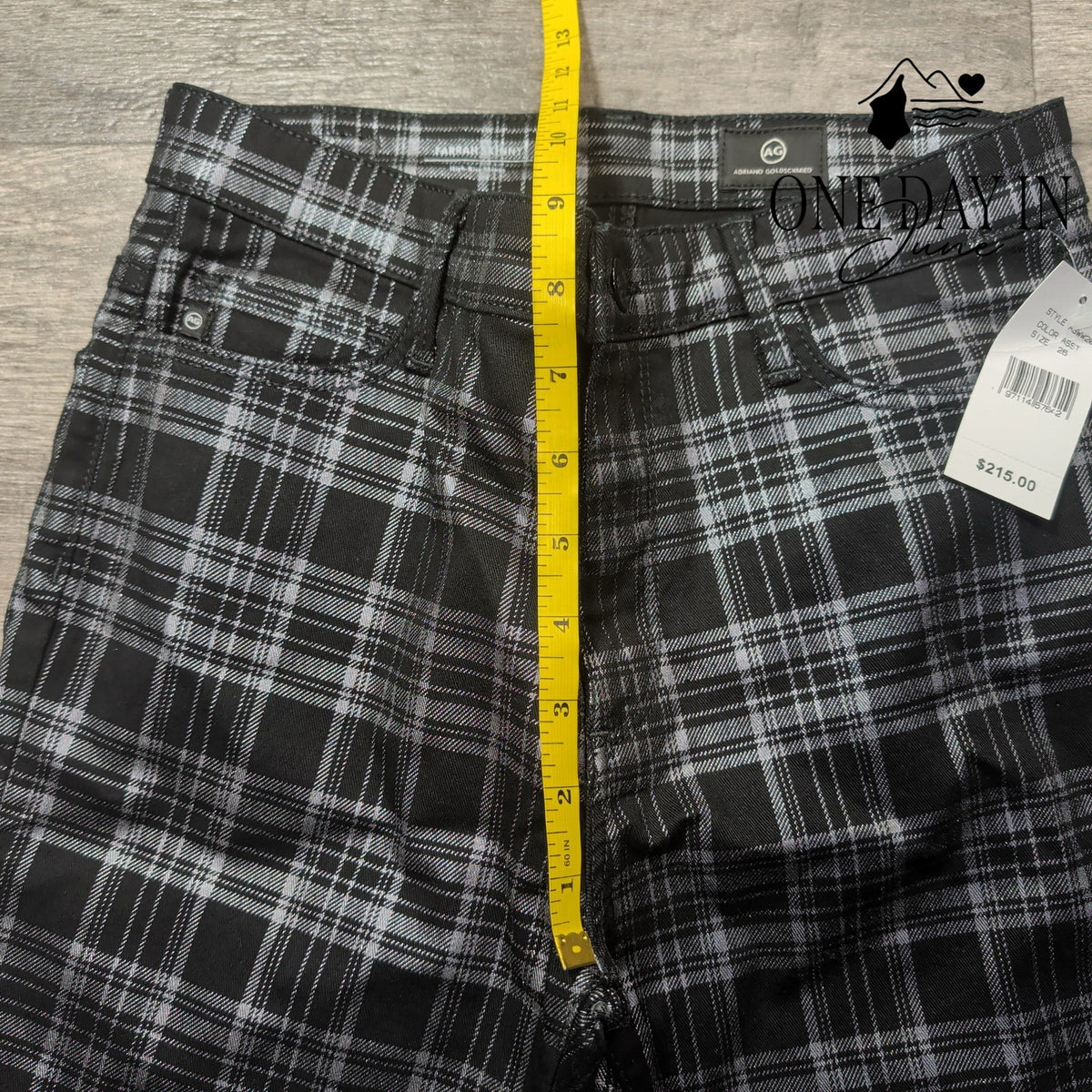 AG Adriano Goldschmied Farrah High Rise Skinny Jeans Plaid NWT Size 2 (26)