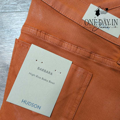 Hudson Barbara High Rise Baby Boot Coated Jeans Caramel Cafe NWT Size 16 (33)