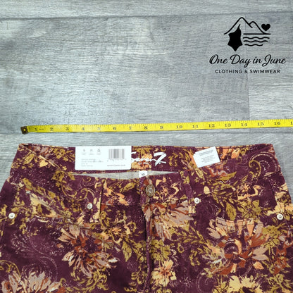 Seven7 Printed Corduroy High Rise Skinny Pants Size 10