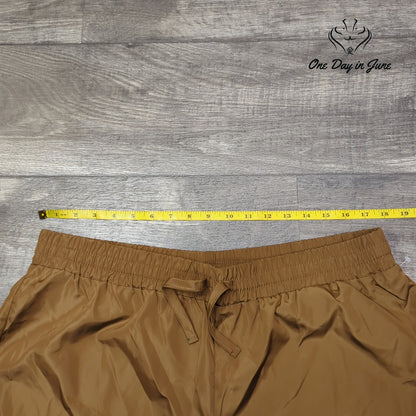 Noisy May Droplets Waterproof Cargo Rain Pants Camel Brown Drawstring Size XL