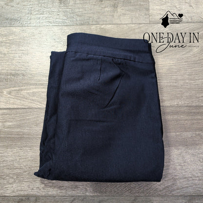 Chico's So Slimming Brigitte Slim Crop Pants Navy Blue Stretch NWT Size 10