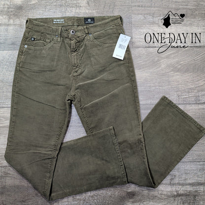 AG Adriano Goldschmied The Jodi Crop Olive High Rise Slim Flare NWT Size 4 (27)