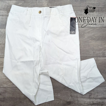 Kim Rogers Comfort Waist Capri Pants White Stretch Easy Fit NWT Size 12