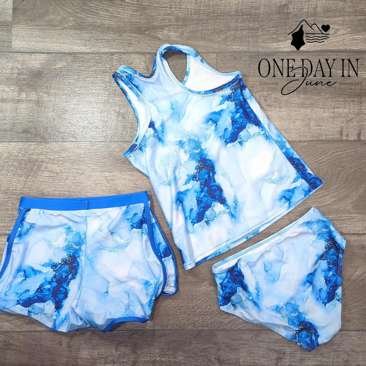Aleumdr 3 Piece Tankini Swimsuit Size 11Y