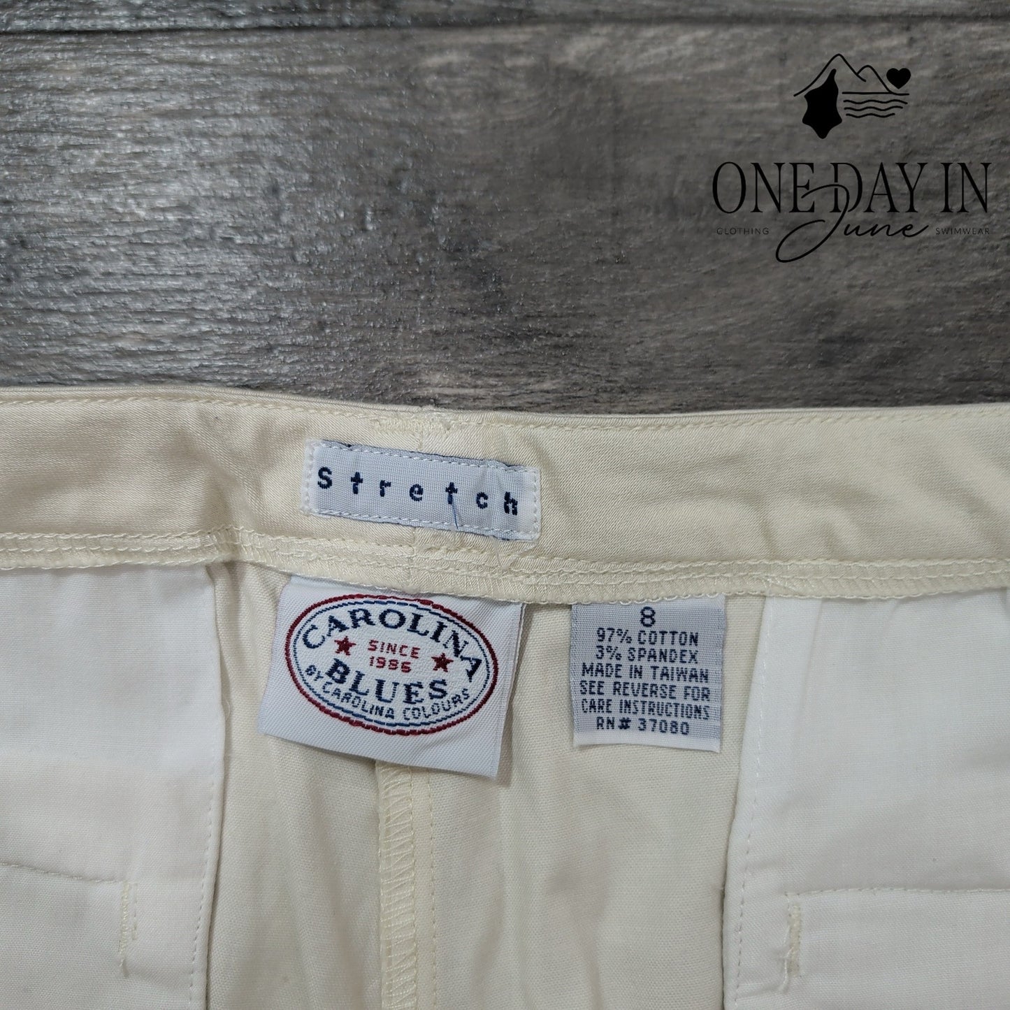 Carolina Blues Stretch Cropped Pants Ivory Cream Cotton NWT Size 8