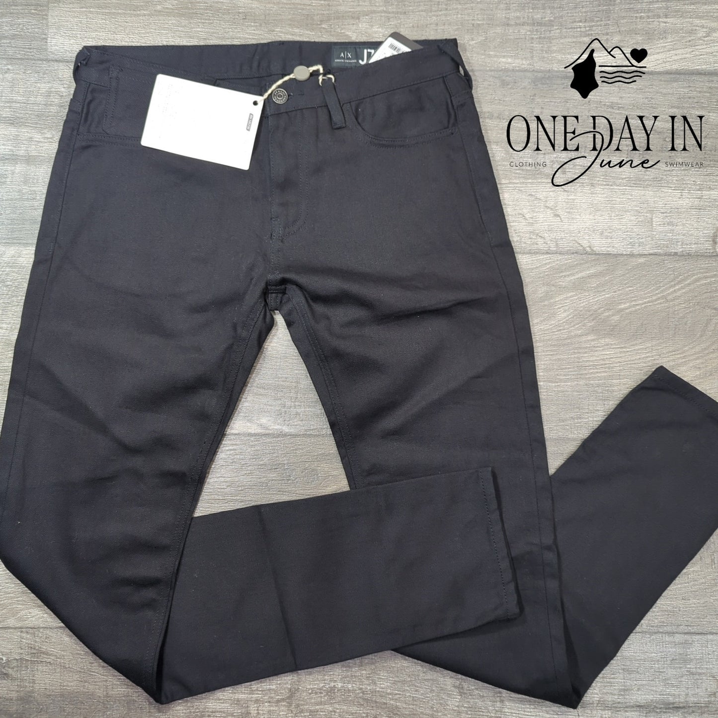 Armani Exchange J75 Slim Jeans Black Denim A|X NWT Size 30X32