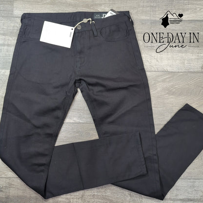 Armani Exchange J75 Slim Jeans Black Denim A|X NWT Size 30X32