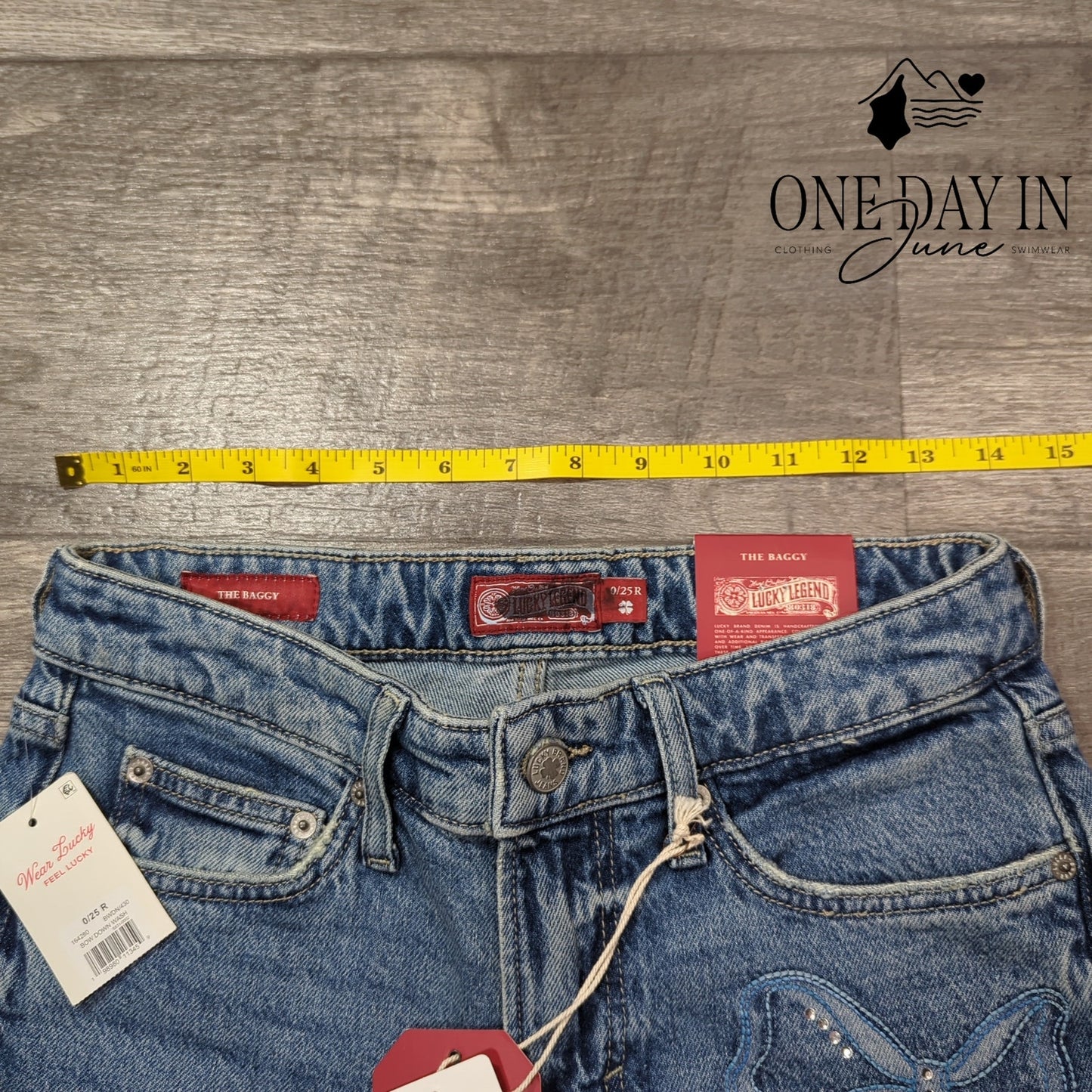 Lucky Brand The Baggy Bow Down Wash Jeans Size 0 (25)