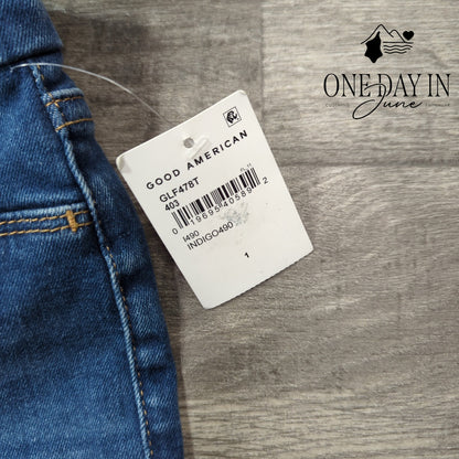 Good American Good Legs Flare Jeans High Rise Indigo Blue NWT Size 1