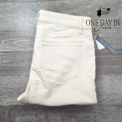 Talbots Petite Slim Ankle Jeans Ivory White Stretch Denim NWT Size 6P