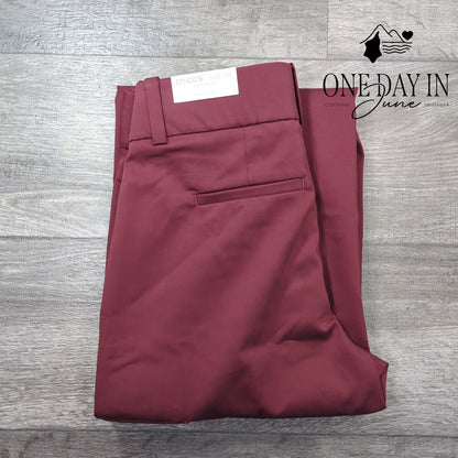 Chico's Sateen Cargo Pants Blackcurrant Burgundy NWT Size Chico's 0 (4)