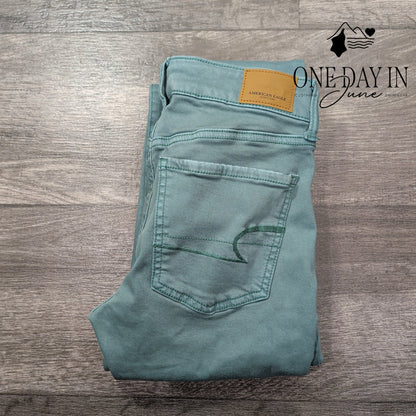 American Eagle Outfitters Super Stretch X Jegging Jeans Regular Green NWT Size 4