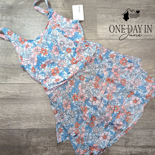 Vimpunec Floral One Piece Swimdress Swimsuit Size M